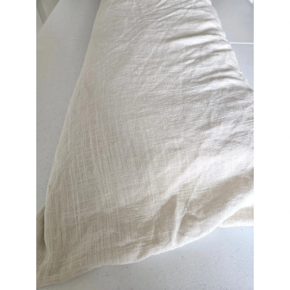 Casaluna King Heavyweight Linen Blend Duvet Cover Natural Beige Zipper Closure